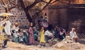 Faithful pilgrims in Debre Libanos, monastery in Ethiopia Royalty Free Stock Photo