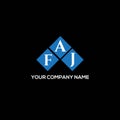 FAJ letter logo design on BLACK background. FAJ creative initials letter logo concept. FAJ letter design Royalty Free Stock Photo