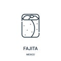 fajita icon vector from mexico collection. Thin line fajita outline icon vector illustration