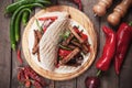 Fajitas with grilled vegetable