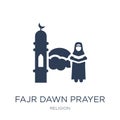 Fajr dawn Prayer icon. Trendy flat vector Fajr dawn Prayer icon