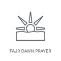 Fajr dawn Prayer linear icon. Modern outline Fajr dawn Prayer lo