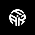 FAK letter logo design on black background. FAK creative initials letter logo concept. FAK letter design Royalty Free Stock Photo