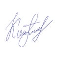 Fake autograph samples. Hand-drawn signature