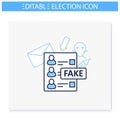 Fake ballot line icon