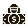 Fake Banknote Fraudster Icon Vector Glyph Illustration