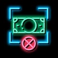 Fake Banknote Orientation neon glow icon illustration