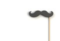 Fake black mustache on white background Royalty Free Stock Photo