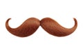 Fake brown handlebar mustache on white background Royalty Free Stock Photo