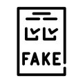 Fake choose on ballot line icon vector illustration