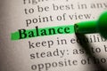 Definition of the word Balance Royalty Free Stock Photo