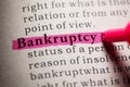 Definition of the word Bankruptcy