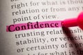 Definition of the word Confidence Royalty Free Stock Photo