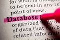 Definition of the word database Royalty Free Stock Photo