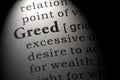 Dictionary definition of the word greed Royalty Free Stock Photo