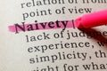 Dictionary definition of the word naivety Royalty Free Stock Photo