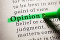 Definition of the word opinion Royalty Free Stock Photo