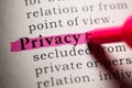 Definition of the word Privacy