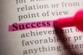 Definition of the word Success Royalty Free Stock Photo