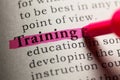 Definition of the word training Royalty Free Stock Photo