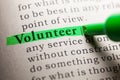 Definition of the word Volunteer