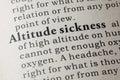 Definition of Altitude sickness Royalty Free Stock Photo