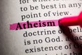 Definition of the word atheism