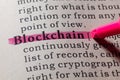 Definition of blockchain Royalty Free Stock Photo