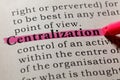 Definition of centralization Royalty Free Stock Photo