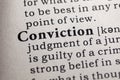 Definition of the word conviction Royalty Free Stock Photo