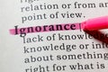 Definition of ignorance Royalty Free Stock Photo