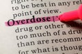 Definition of overdose Royalty Free Stock Photo