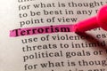 Definition of the word terrorism Royalty Free Stock Photo