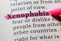 Definition of xenophobia Royalty Free Stock Photo