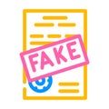 fake document color icon vector illustration