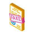 fake document isometric icon vector illustration