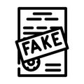 fake document line icon vector illustration