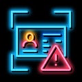 Fake Document neon glow icon illustration