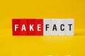 Fake fact - word concept on building blocks, text