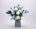 Fake flower and Floral background. The fabric flowers bouquet. Colorful of decoration artificial flower