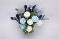 Fake flower and Floral background. The fabric flowers bouquet. Colorful of decoration artificial flower