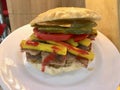 Fake Food Kebab Doner Sandwich Outside of Restaurant in Istanbul, Turkey