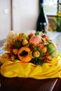 Fake fruit for decoration on the table