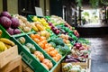 Fake fruit stall at shopping market