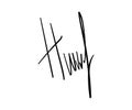 Fake Hand drawn autograph. Handwritten fictitious personal Signature scribble for business certificate or letter. Vector isolated
