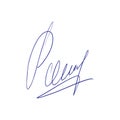 Fake hand drawn autograph. Handwritten signature