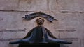 Fake headdress of Emperor Napoleon above the entrance to the souvenir shop in Corsica the city of Ajaccio in May 2023