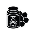 Fake honey black glyph icon Royalty Free Stock Photo