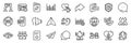 Fake information, Column chart and Local grown line icons pack. For web app. App line icons. Vector