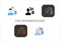 Fake information icons set